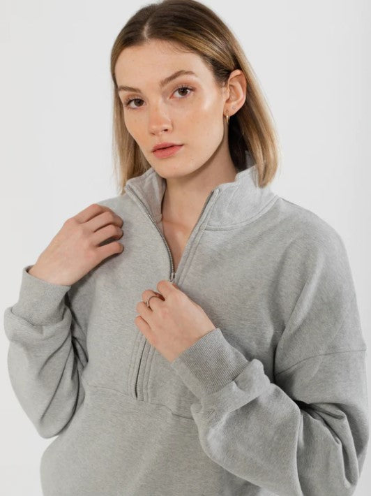 halfzip gris proche