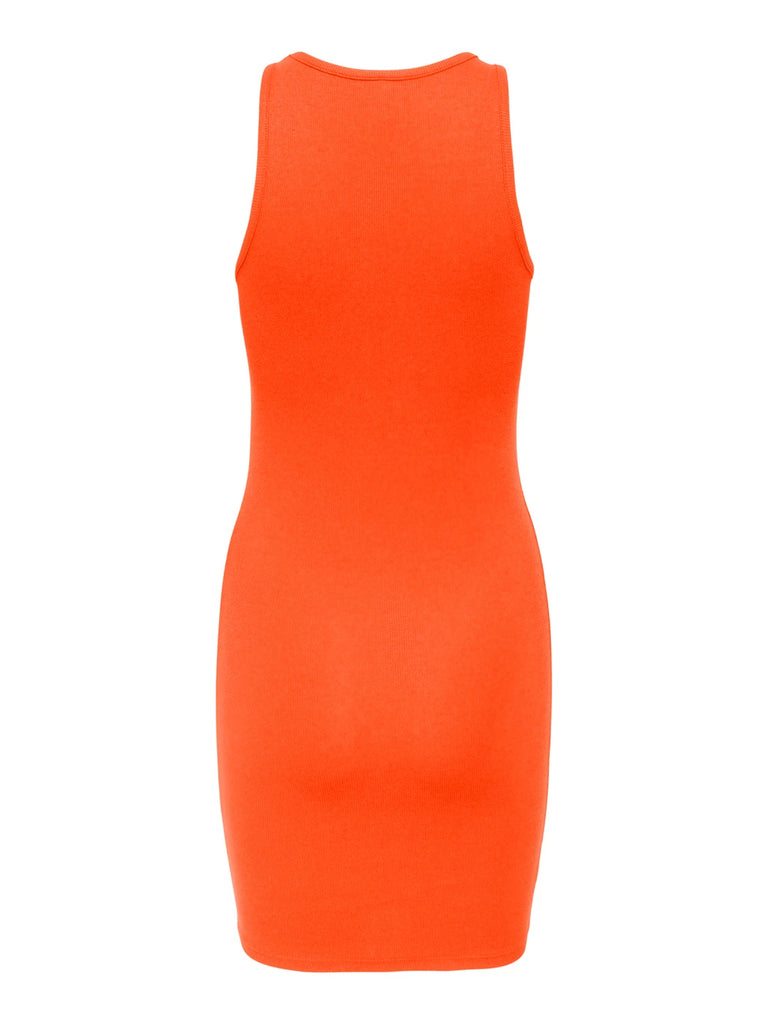 only-kortslimfitribkjole-orange (1)